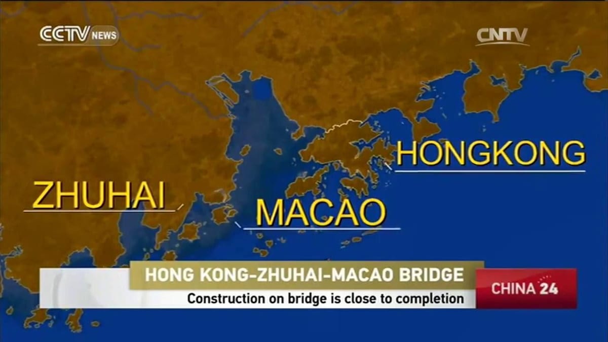 hong kong, Macau bridge kort